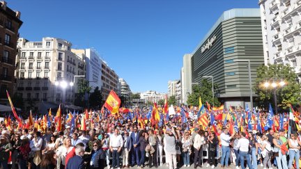 Acto del PP este domingo en la Plaza de Felipe II de Madrid. / Europa Press