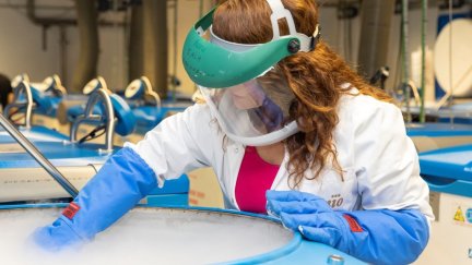 Una persona trabajando en un biobanco. / Centro Nacional de Investigaciones Oncológicas.