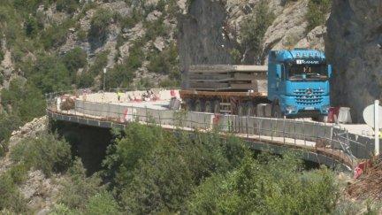 Imagen de las obras en la N-260 en el acceso al valle de Benasque.