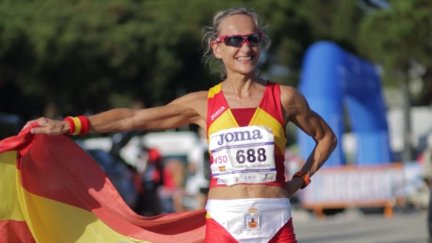 Arancha Tejero tras hacerse con el oro.