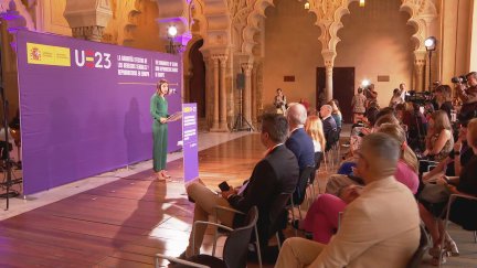 La ministra de Igualdad, Irene Montero, este jueves en las Cortes de Aragón.