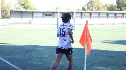 Daniel Escolá durante un partido con el Rugby Fénix.