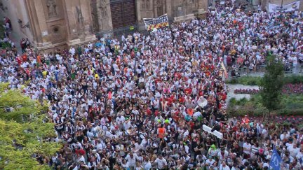 El pregón de la Unión Peñista de Zaragoza se ha celebrado a partir de las 17.30 horas en la plaza de Santa Engracia.