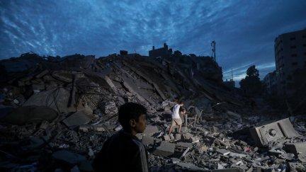 Restos de un edificio de Gaza tras el bombardeo israelí