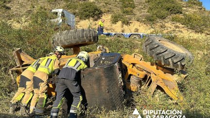 El siniestro se ha producido en el kilómetro 7 de la carretera A-2603. / DPZ