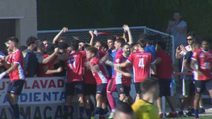 Locura tras el segundo gol del Tardienta. Foto: Aragón Deporte
