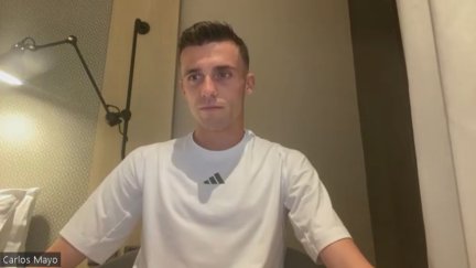 Carlos Mayo hablando para Aragón Deporte