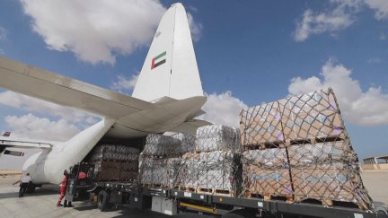 Ayuda humanitaria con destino a la Franja de Gaza.