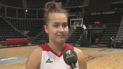 Aleksa Gulbe ha atendido a Aragón Deporte tras la sesión de este martes en Lyon.