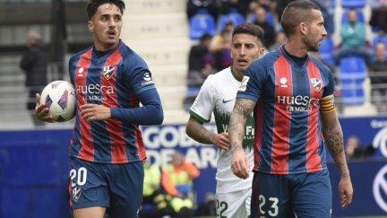 Imagen del partido de la SD Huesca ante el Elche.