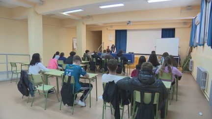 Una clase del lES Mor de Fuentes de Monzón (Huesca).