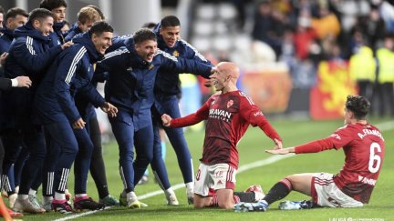 Mollejo celebra su gol en Burgos. Foto: LaLiga