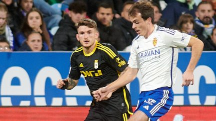 Francho Serrano, en el partido ante el Oviedo.