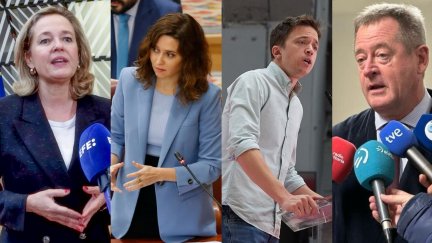 De izda. a dcha., Nadia Calviño, Isabel Día Ayuso, Íñigo Errojón y Bingen Zupiria.