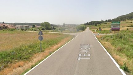 Entrada al municipio de Griegos (Teruel) desde la carretera TE-V-9032. / Google Maps