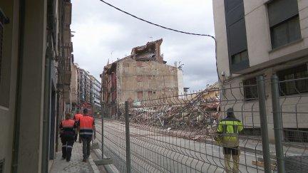 El desescombro del edificio que se hundió en la calle de San Francisco, 21, de Teruel, comenzarán este lunes.