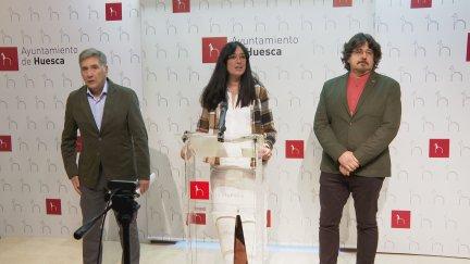 La alcaldesa de Huesca, Lorena Orduna, en la presentación del Presupuesto 2024 de la ciudad.