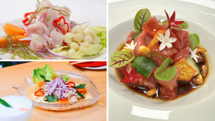 Creaciones con ceviche de restaurantes aragoneses. / Olluko / Uasabi