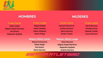 Convocatoria de la selección española para el Mundial Universitario de cross. Foto: RFEA