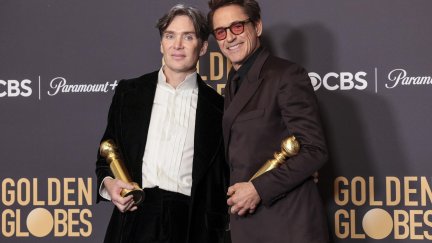 Los actores de 'Oppenheimer' Cillian Murphy (I) y Robert Downey Jr. (D). / EFE
