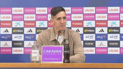 Edgar Badia, durante su presentación oficial como jugador del Real Zaragoza.