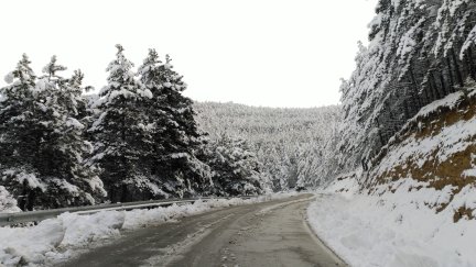 Nieve en el puerto de Sos del Rey Católico. / Gobierno de Aragón