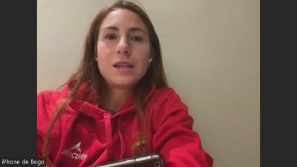 Begoña García, hablando para Aragón Deporte.