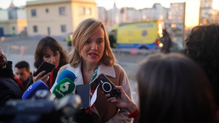 La ministra de Educación, Formación Profesional y Deportes, Pilar Alegría, este sábado en La Coruña. / Europa Press.