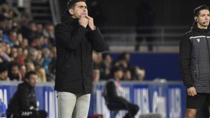 Antonio Hidalgo, durante el duelo ante el Eibar de este domingo.