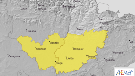 Mapa de avisos por niebla para este sábado. | Aemet