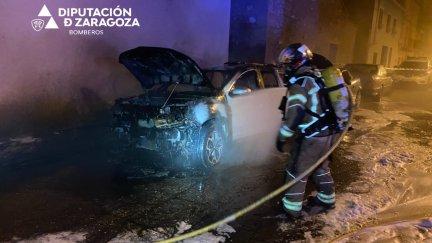 Momento de la intervención de los bomberos de Caspe. | Diputación de Zaragoza