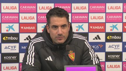 Julio Velázquez en la rueda de prensa previa al encuentro ante el Sporting de Gijón