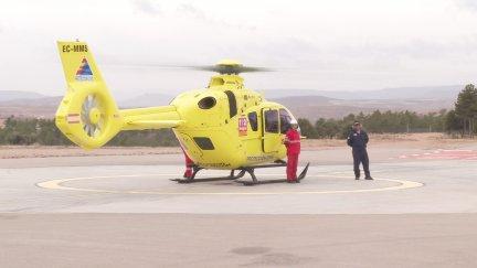 El helicóptero del 112 en pleno servicio.