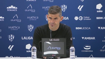 Antonio Hidalgo, durante su comparecencia tras el encuentro.