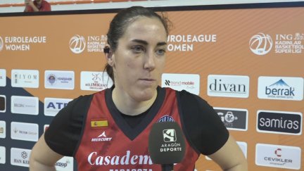 Vega Gimeno, durante su comparecencia tras el duelo en Mersin.
