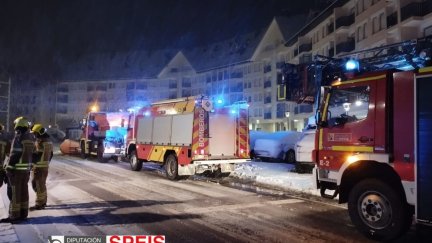 Momento de la intervención de los bomberos del parque de Sabiñánigo. | Diputación de Huesca