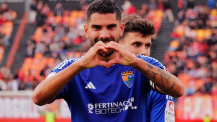 Borja Romero celebra el segundo gol del partido. Foto: CD Teruel