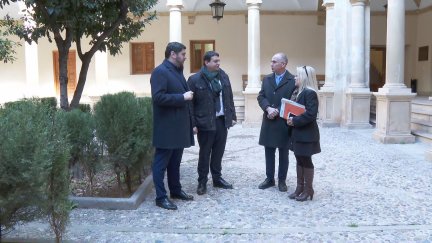 Alejandro Nolasco durante su visita a los juzgados de Alcañiz.