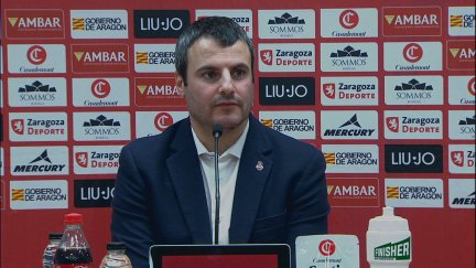 Carlos Cantero, durante su comparecencia tras el encuentro.