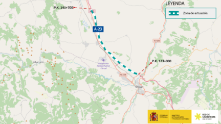 Mapa de situación de las obras. / Ministerio de Transportes y Movilidad Sostenible