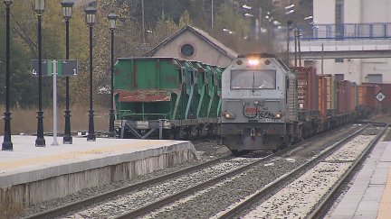 Un tren de mercancías.