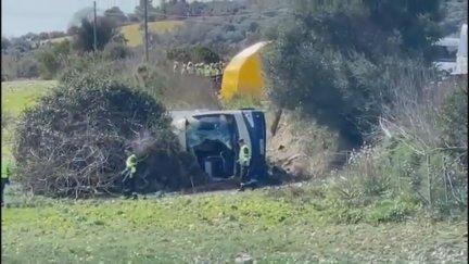 El autobús accidentado. / Diario 'Última Hora'