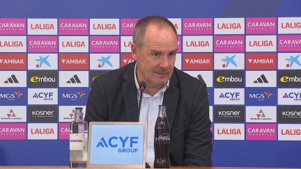 Víctor Fernández, durante su comparecencia tras el partido ante el Espanyol