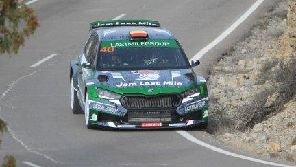 Carlos Moreno y Diego Fuentes durante el VI Rally de Teruel.