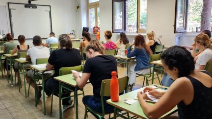 Examen de una oposición de Educación. / Gobierno de Aragón