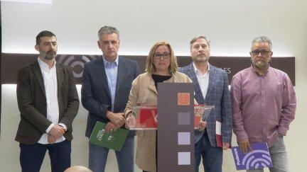 Rueda de prensa de la oposición en las Cortes de Aragón.