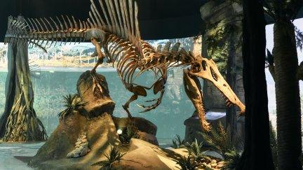 El 'Spinosaurus' del recorrido temático 'Mar Jurásico'. | Dinópolis