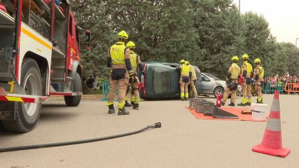 Simulacro de accidente en el Parque Grande José Antonio Labordeta.