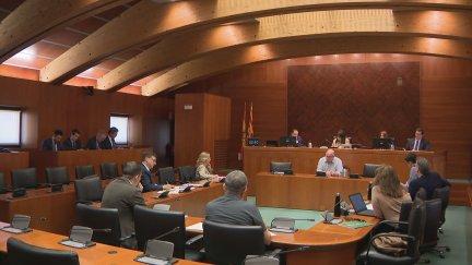 Comisión de Investigación sobre Energías Renovables, este lunes, en las Cortes de Aragón.