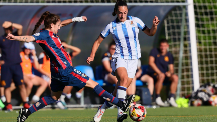 Un momento del partido en Zubieta